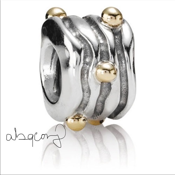 EUC Pandora 790167 Sterling Silver w/ 14k Yellow Gold Balls Charm